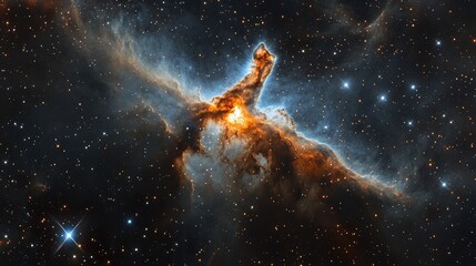 Fototapeta premium Cosmic Nebula in Outer Space with Blank Copyspace for Text and Design Elements
