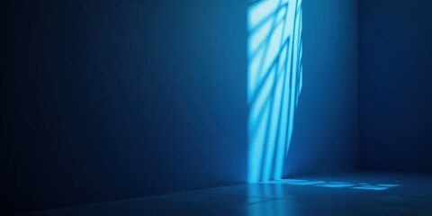 Fototapeta premium A captivating medium-close-up of layered dark blue walls gleams under soft light; each brushstroke reveals subtle depth and texture, inviting viewers into an immersive chromatic play. (196 characters)