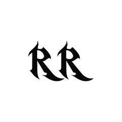 RR monogram logo design letter text name symbol monochrome logotype alphabet character simple logo