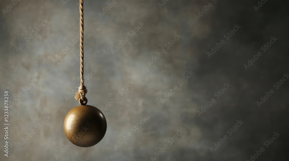 Poster countdown ball hanging from rope with dramatic background and empty copyspace for creative designs a