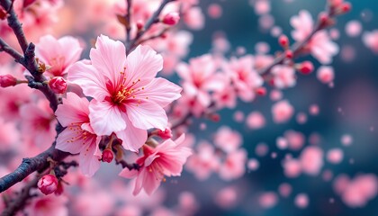 Stunning Pink Cherry Blossoms in Full Bloom