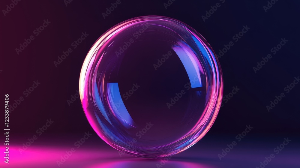 Aufkleber cosmic bubble concept countdown empty copyspace futuristic design day 20 with neon lighting and glos
