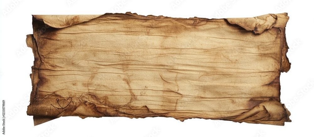 Aufkleber aged vintage paper sheet with frayed edges and brown texture suitable for background or ancient docu