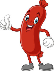 Illustration of cartoon sausage giving thumb up
