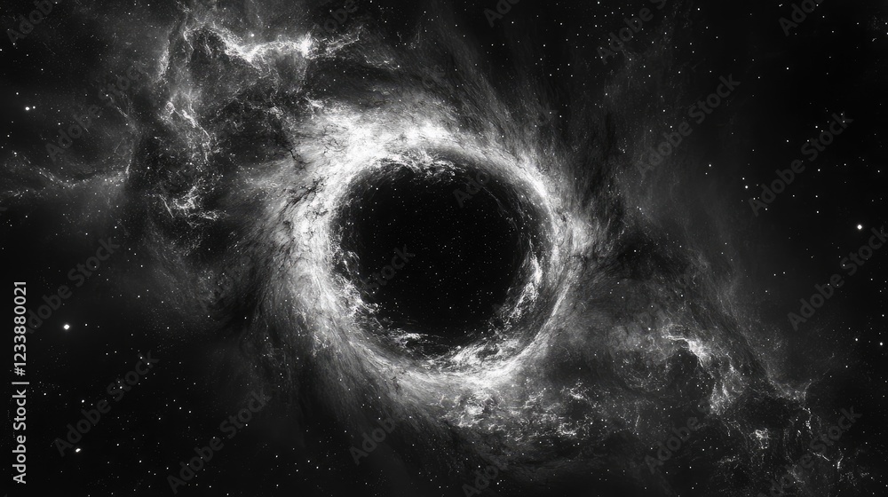Aufkleber cosmic galaxy background with black void space for text overlay in deep space aesthetic design