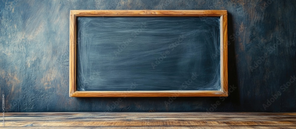 Aufkleber chalkboard with wooden frame featuring empty copy space for innovative marketing messages and creati