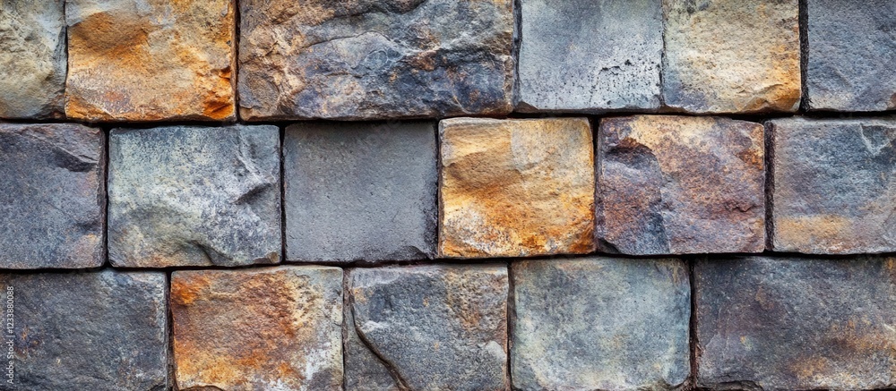 Poster textured stone wall background with various colors and patterns showcasing a rustic masonry design s