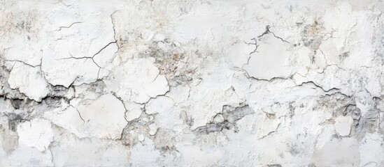 Obraz premium Cracked white wall texture with imperfections and abstract patterns suitable for background use Copy Space