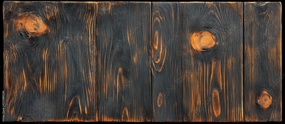Aufkleber dark rustic weathered wooden plank background with unique grain patterns and knots copy space