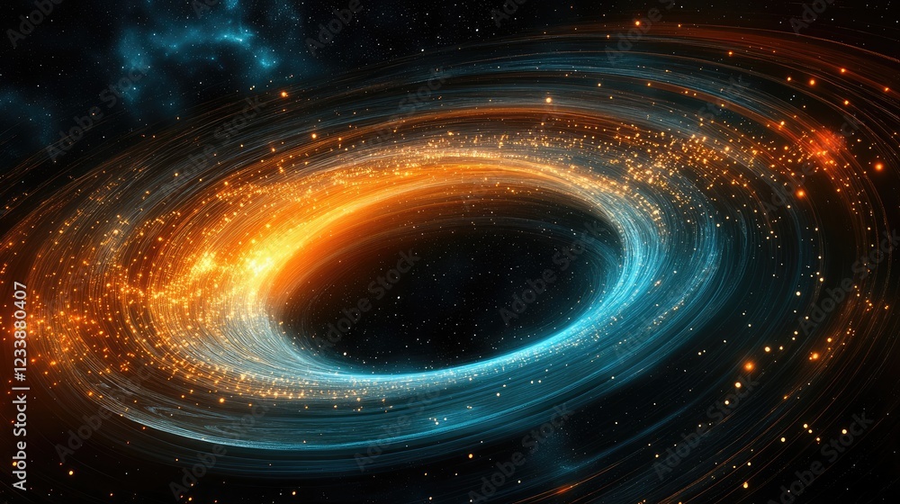 Poster vibrant cosmic waves in multicolored ripples of emotion with space for text and artwork