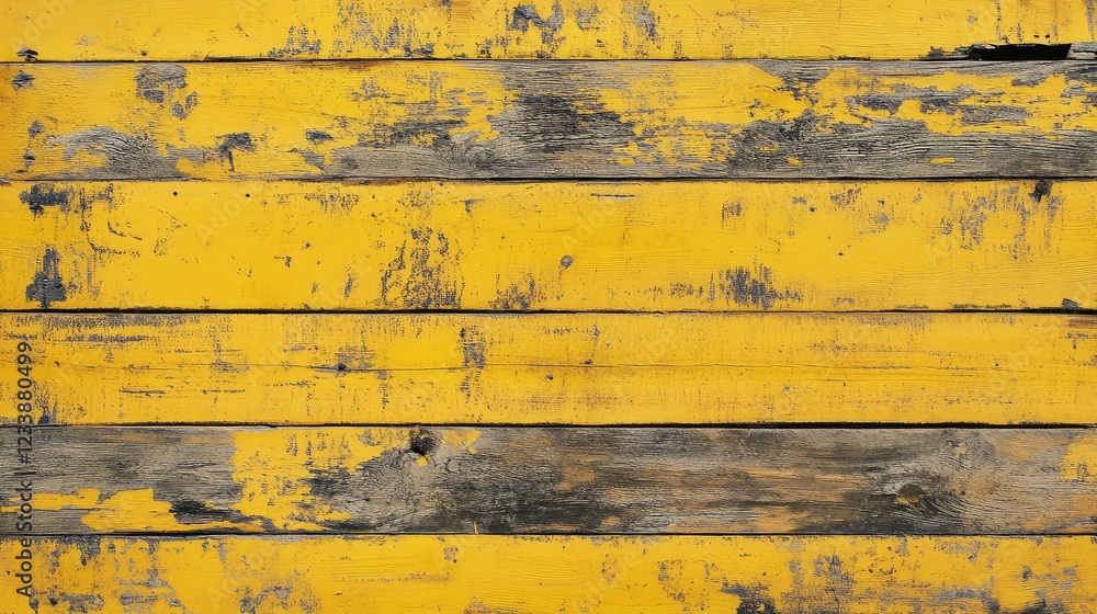 Poster seamless textured yellow plank flooring with weathered wood grain patterns on rustic surface suitabl