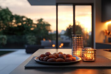 A Ramadan lantern Clean sleek ultra-modern glass