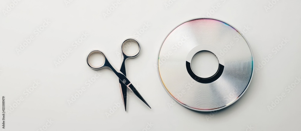 Poster cd jacket mockup featuring rock paper scissors game elements with ample copy space on a white backgr
