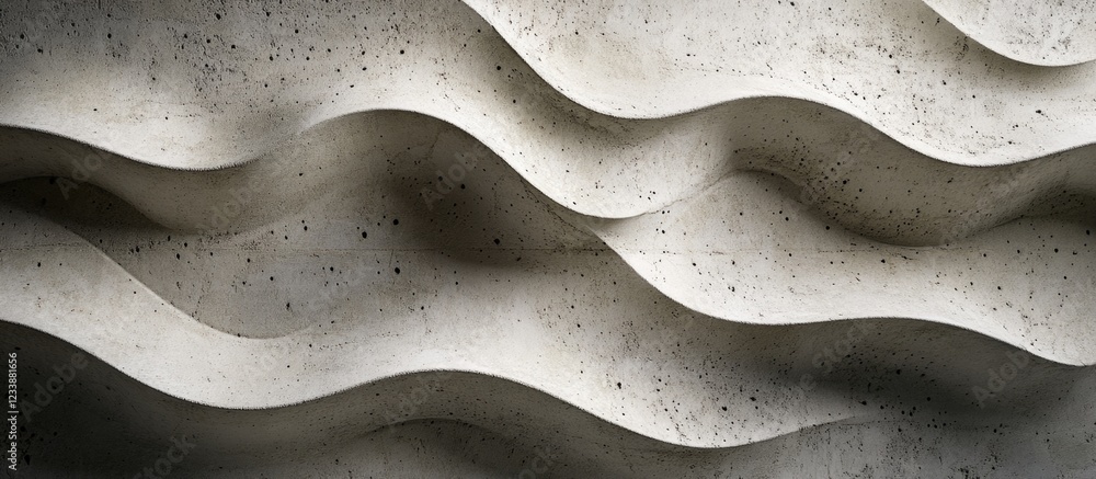 Poster textured concrete wall with wavy patterns and shadows ideal for backgrounds or architectural design 