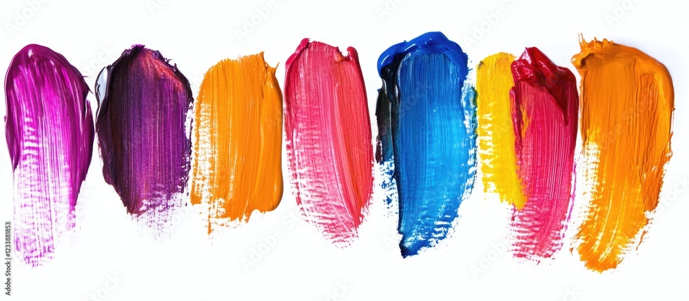 Aufkleber colorful paint strokes on white background with copy space for text or design elements