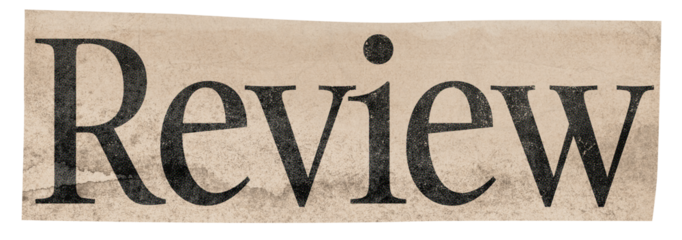 Review Text klipping cut out paper collage