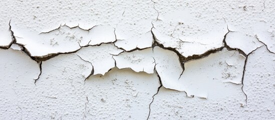 Obraz premium Cracked paint texture on wall with visible deterioration and aging effects Copy Space