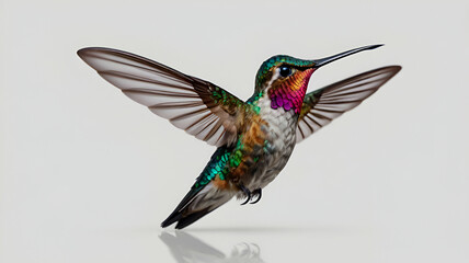 Obraz premium Vibrant Hummingbird in Mid-Flight on Transparent Background