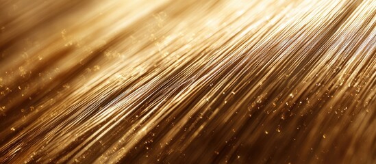 Obraz premium Golden hair strands close-up with a shiny texture and highlights suitable for beauty and hair care themes with Copy Space