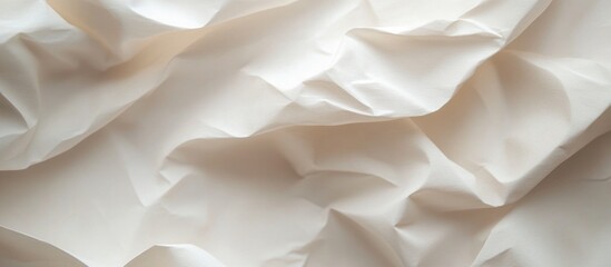 Obraz premium Crumpled white textured paper background with soft shadows and folds