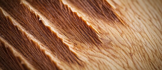 Close-up texture of finely detailed wood grain patterns showcasing natural tones and layered lines suitable for backgrounds Copy Space