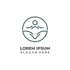 Health logo in modern lineart style, perfect for medical, wellness, and healthcare branding