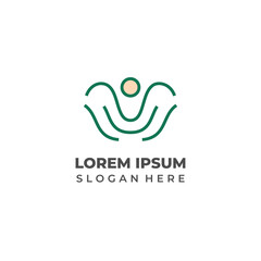 Health logo in modern lineart style, perfect for medical, wellness, and healthcare branding