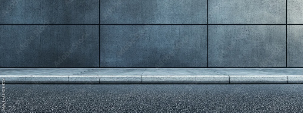 Poster concrete wall with flooring in urban setting copy space for text placement