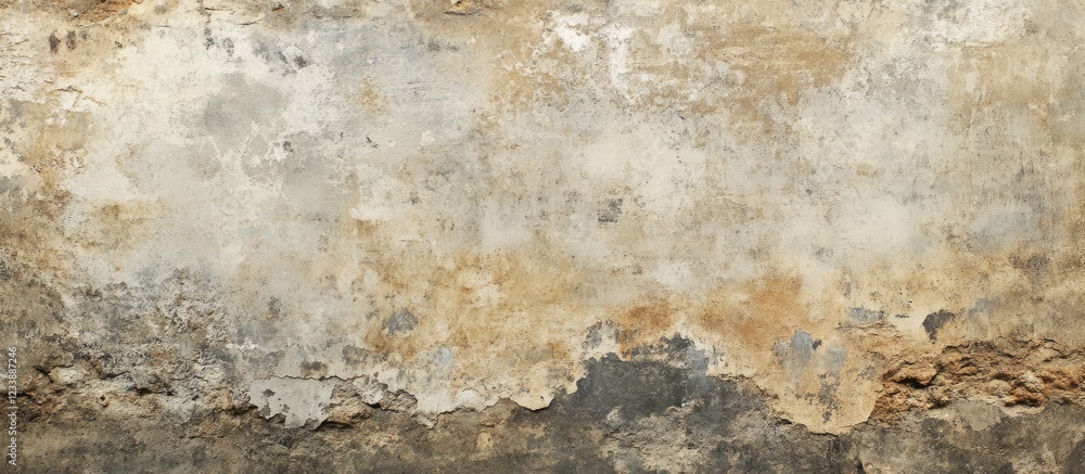 Poster textured weathered wall with peeling paint and rough surface featuring earthy color tones and copy s