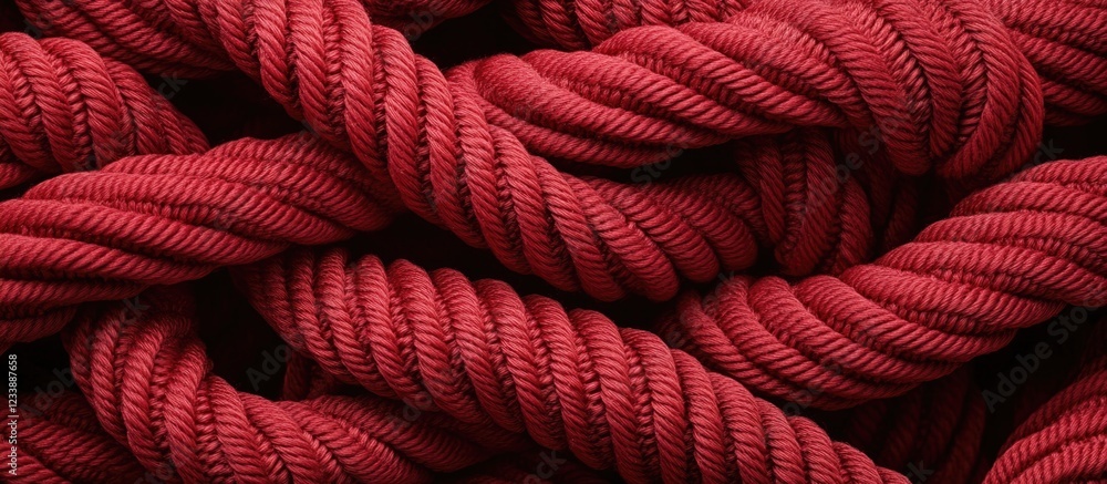 Poster red twisted rope texture with detailed fibers and patterns suitable for backgrounds and design eleme