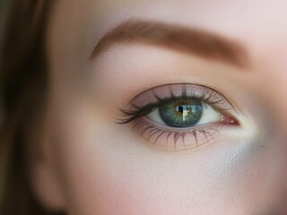 Obraz premium Close up of image showcasing the beautiful green eyes of a woman