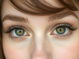 Fototapeta premium Close up of image showcasing the beautiful green eyes of a woman