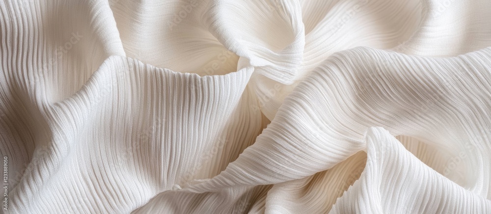 Poster textured white fabric with pleats flowing gracefully creating a soft and elegant composition copy sp