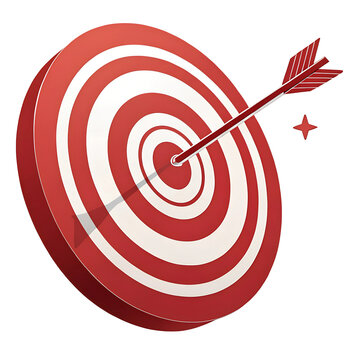 Red colour Target isolated on transparent background.
