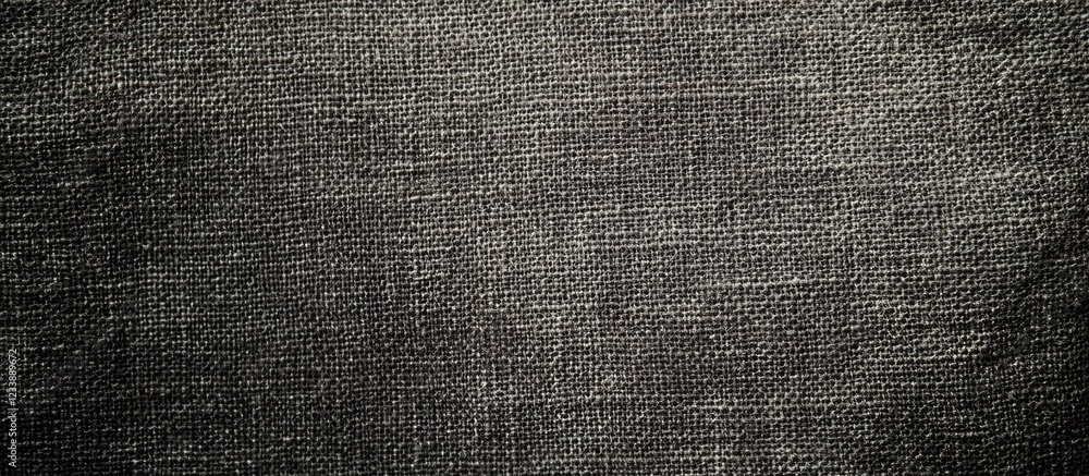 Aufkleber textured dark gray fabric background with subtle woven pattern and copy space.