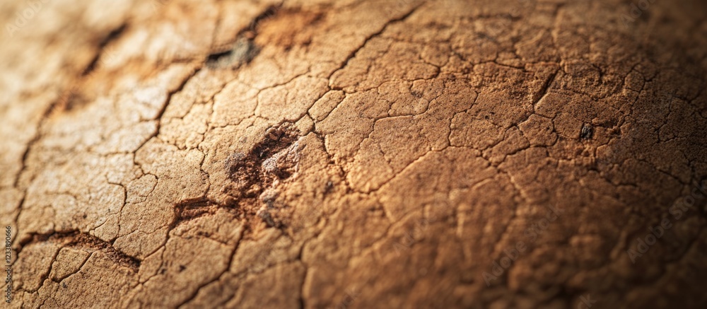 Poster cracked dry soil texture with detailed patterns and warm tones suitable for background use copy spac
