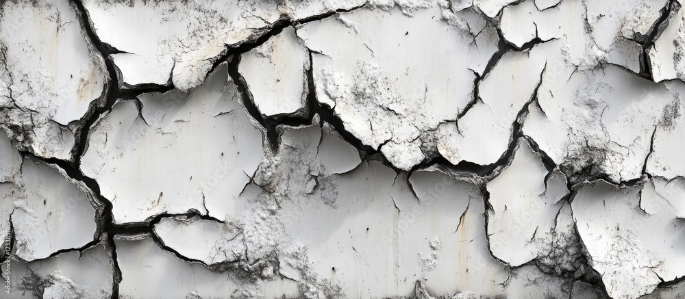Poster cracked white paint texture background with visible peeling layers and detailed surface structure id