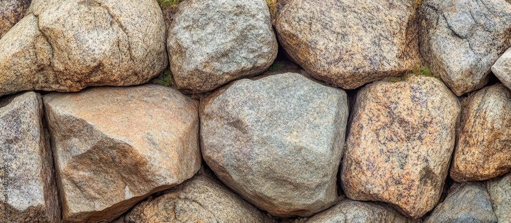 Aufkleber textured stone wall with various shaped rocks in earthy tones suitable for background use and design