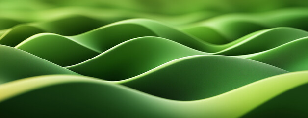 Fototapeta premium Abstract Green Waves with Soft Textured Surface
