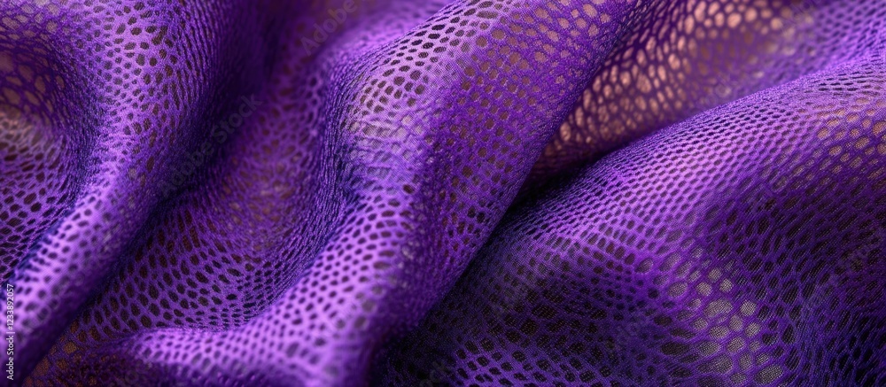 Poster purple textured fabric drape with intricate mesh pattern detailed for background use copy space