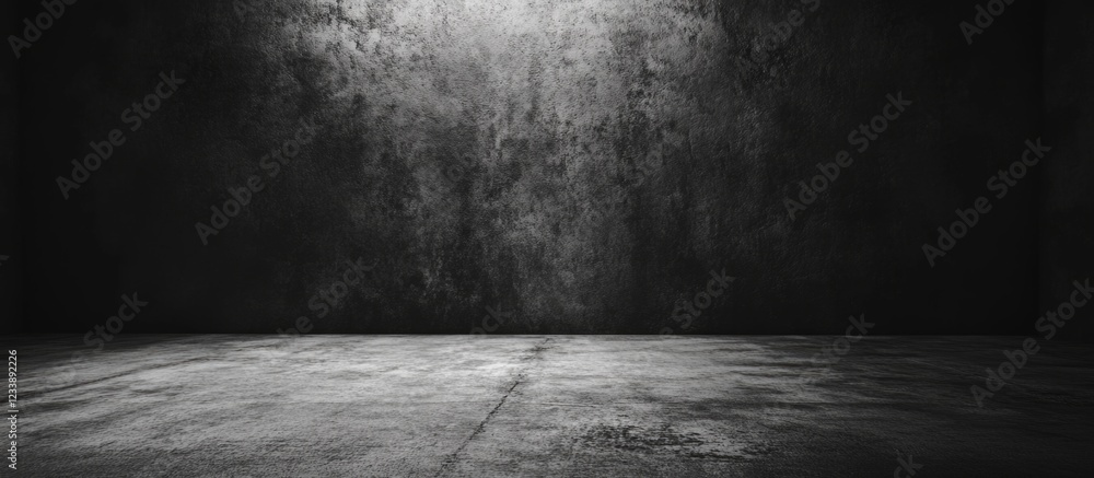 Poster dark textured background with illuminated concrete floor and walls suitable for various design appli