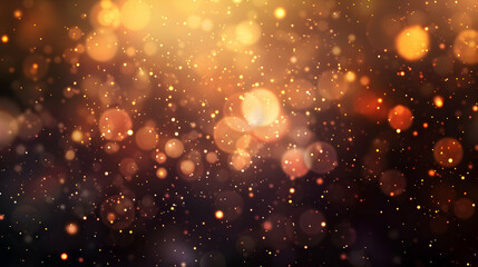 Obraz premium A vibrant background of shimmering golden bokeh lights, creating a festive atmosphere.