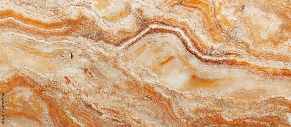 Poster textured layers of orange and cream onyx stone surface with natural patterns and tones suitable for 