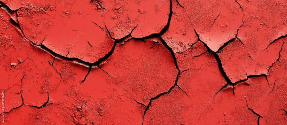 Aufkleber cracked red paint surface texture showing detailed patterns and shades with visible weathering effec