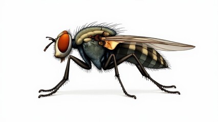 Fototapeta premium A high-definition image of a cleg fly, emphasizing its structure.