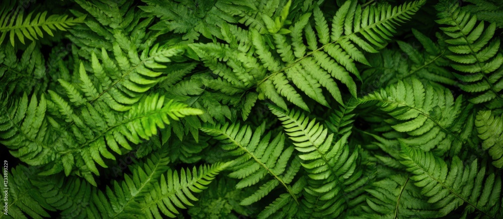 Canvas Prints Green Fern Leaves Texture Background Nature Close-up with Copy Space