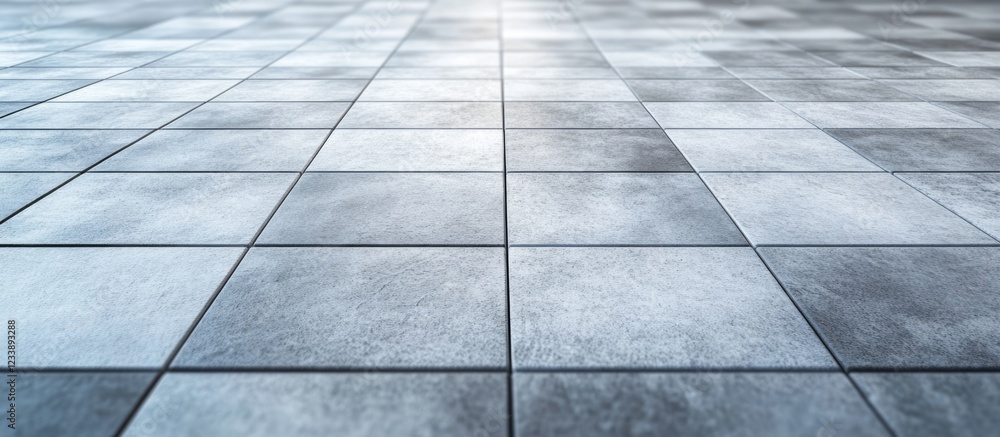 Aufkleber textured gray and white square tile floor background with perspective view and soft lighting copy sp
