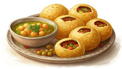 Savoring pani puri - a spicy street food adventure in india delicious hollow puris filled with tamarind water
