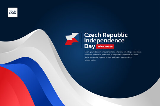 Czech Republic flag background, Czech Republic independence day 28th october - Powered by Adobe
