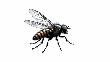 A cleg fly captured with high clarity, showcasing its fine details.